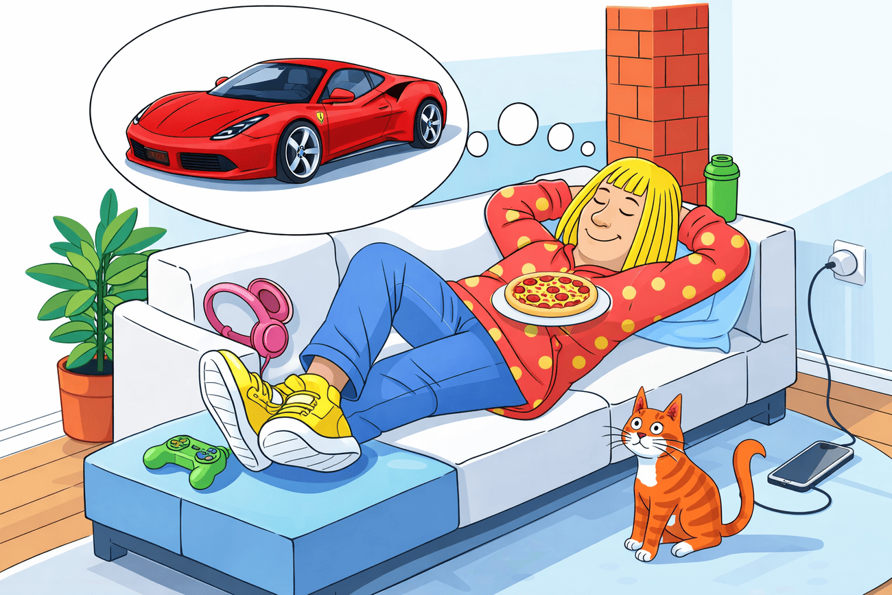 Иллюстрация глагола dream